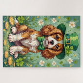 Puzzle Cavalier King Charles Spaniel St Patrick’s Day Dog (Horizontal)
