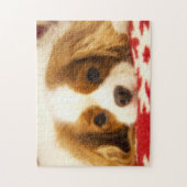 Puzzle Cavalier King Charles Spaniel sur couverture floco (Vertical)