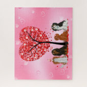 Puzzle Cavalier King Charles Spaniels Love et Valentine (Vertical)