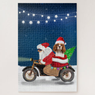 Puzzle Cavalier King Chien Noël Père Noël