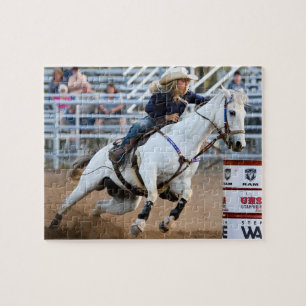 Puzzle Cavalière Rodeo Cheval Baril Sports occidentaux