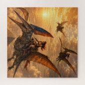 Puzzle Cavaliers du coucher de soleil sur les pyramides (Horizontal)