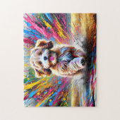 Puzzle Cavapoo Dog Portrait Acrylique Art Imprimer Amoure (Vertical)