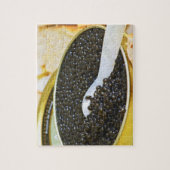 Puzzle Caviar noir et cuillère de nacre à (Vertical)