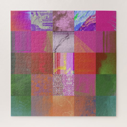 Puzzle CD1FE646 Abstrait Motif de Grille d'Art de Glitch (Vertical)