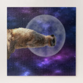 Puzzle Ce Petit Meerkat Aime Une Pleine lune, (Horizontal)