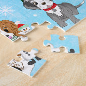 Puzzle Célébration des chiens de Noël (Côté)