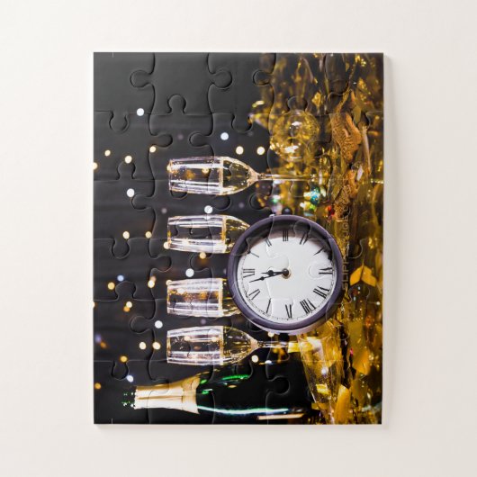 Puzzle Célébration du réveillon SlipperyLe champagne de J (Vertical)