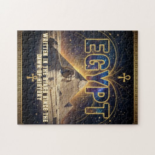 Puzzle Celestial Egypt Sphinx Pyramids Galaxy Poster (Horizontal)