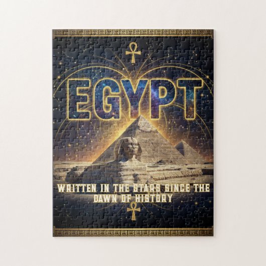Puzzle Celestial Egypt Sphinx Pyramids Galaxy Poster (Vertical)
