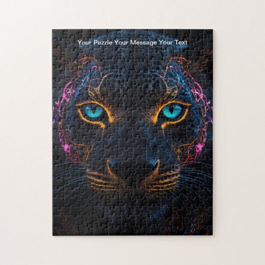 Puzzle Celestial Guardian - Neon Black Leopard (Vertical)