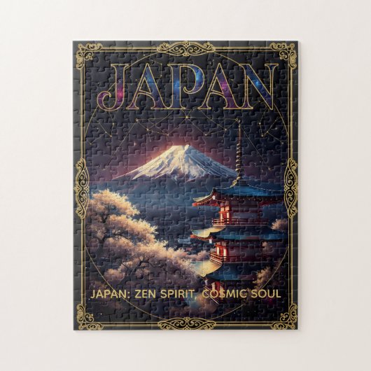 Puzzle Celestial Mount Fuji Japan Pagoda Travel Art (Vertical)