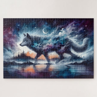 Puzzle Celestial Wolf Walking Through the Stars