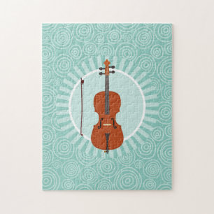 Puzzle Cello Fun Turquoise Swirl Music