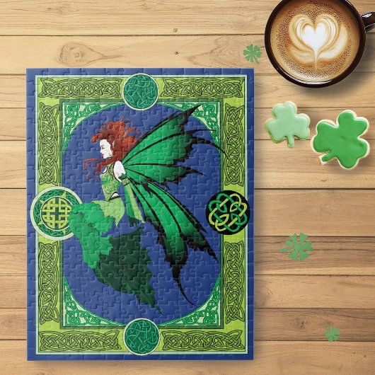 Puzzle Celtic Knot Work Green Fairy