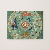 Puzzle Cercle chinois antique bleu vert (Horizontal)