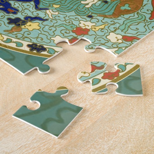 Puzzle Cercle chinois antique bleu vert (Côté)