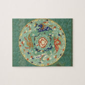 Puzzle Cercle chinois antique bleu vert (Horizontal)