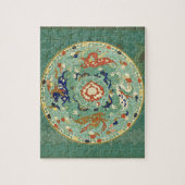 Puzzle Cercle chinois antique bleu vert (Vertical)