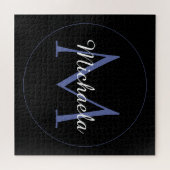 Puzzle Cercle minimal moderne nom initial monogramme mode (Horizontal)