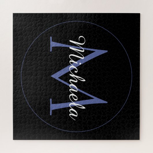 Puzzle Cercle minimal moderne nom initial monogramme mode (Horizontal)