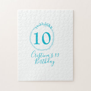 Puzzle Cercle turquoise. Parties scintillant ronde 10e an