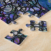 Puzzle Cercles Abstraits Dessinés à la Main, Bleu, Violet (Côté)