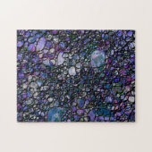 Puzzle Cercles Abstraits Dessinés à la Main, Bleu, Violet (Horizontal)