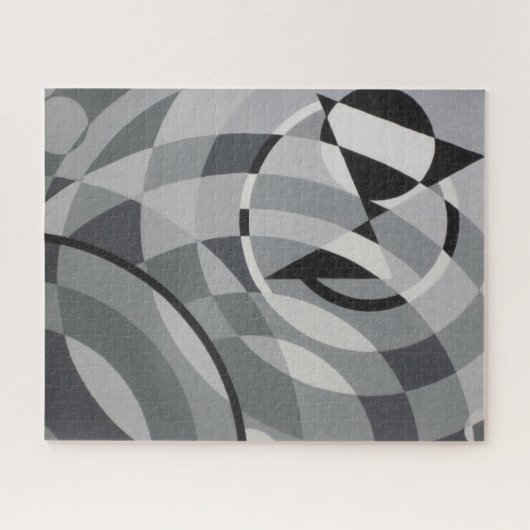 Puzzle Cercles blancs noirs géométriques Monochromes (Horizontal)