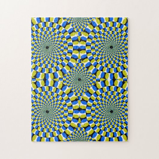 Puzzle Cercles bleus et jaunes illusion optique - dur (Vertical)