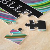 Puzzle Cercles colorés vibrants/motif d'anneaux + Nom (Côté)