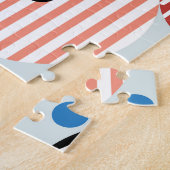 Puzzle Cercles multicolores, design motif graphique. (Côté)