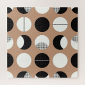Puzzle Cercles noirs, blancs, arrière - plans bruns. (Horizontal)