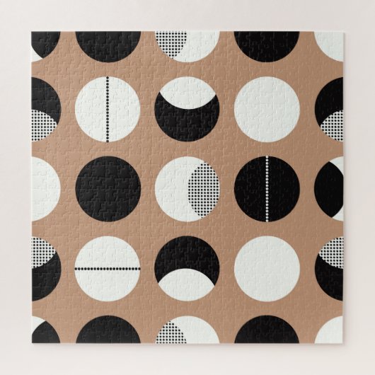 Puzzle Cercles noirs, blancs, arrière - plans bruns. (Vertical)