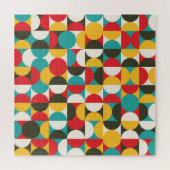 Puzzle Cercles rétro : Motif Hipster coloré. (Horizontal)