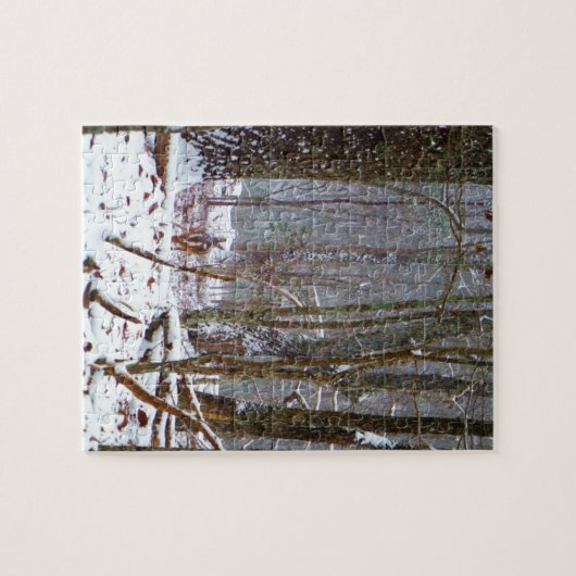 Puzzle cerf à queue blanche dans la neige (Horizontal)