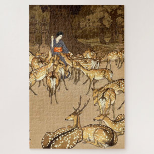 Puzzle Cerf au Sanctuaire Kasuga Yoshida Hiroshi 1928
