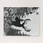 Puzzle Cerf avec grand rack hors forêt (Horizontal)