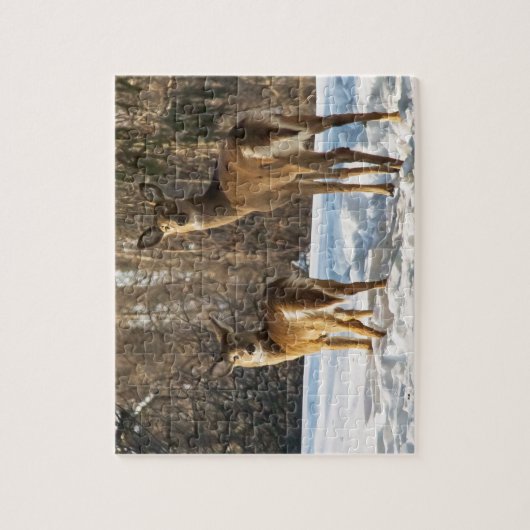 Puzzle Cerf blanc en neige (Vertical)