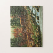 Puzzle Cerf blanc et cascade (Vertical)