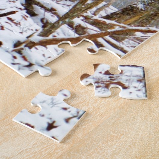 Puzzle Cerf dans la neige, lécher la jambe (Côté)