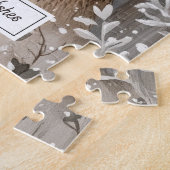 Puzzle Cerf de l'hiver en forêt enneigée de Noël (Côté)