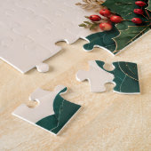 Puzzle Cerf de Noël cadre forestier (Côté)