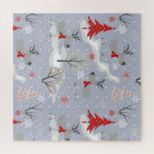 Puzzle Cerf de Noël dans la forêt. (Horizontal)