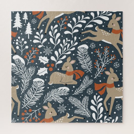 Puzzle Cerf de Noël Vintage, design festif (Vertical)