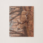 Puzzle Cerf De Virginie Dans La Forêt Style Rétro Nature (Vertical)