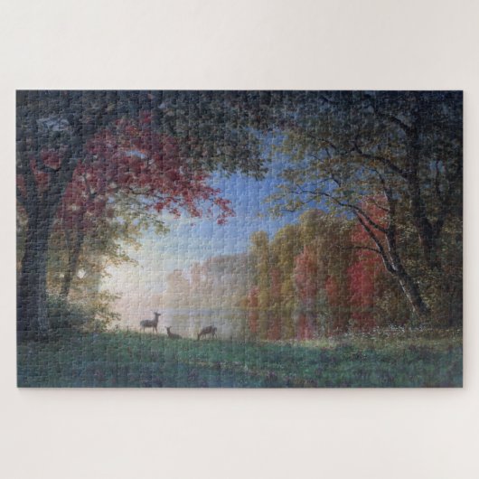 Puzzle Cerf sur un lac, Albert Bierstadt (Horizontal)