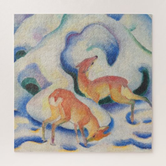 Puzzle Cerfs communs dans la neige par Franz Marc (Vertical)