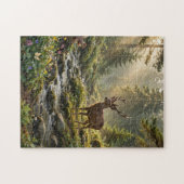 Puzzle Cerfs dans une forêt brumeuse (Horizontal)