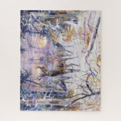Puzzle Cerfs dans une forêt enneigée (saison hivernale) (Vertical)